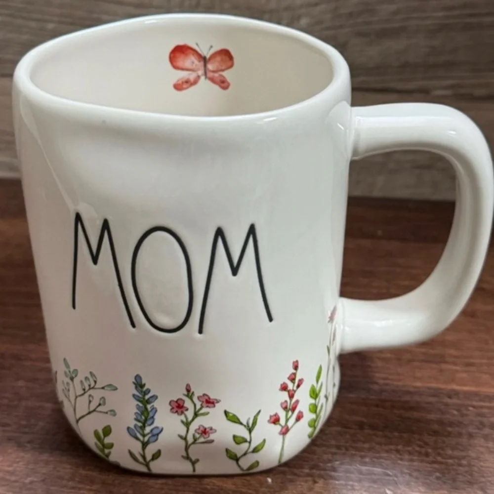 NEW Rae Dunn White MOM mug 🪴 motif 💐  🌺 - Picture 3 of 9